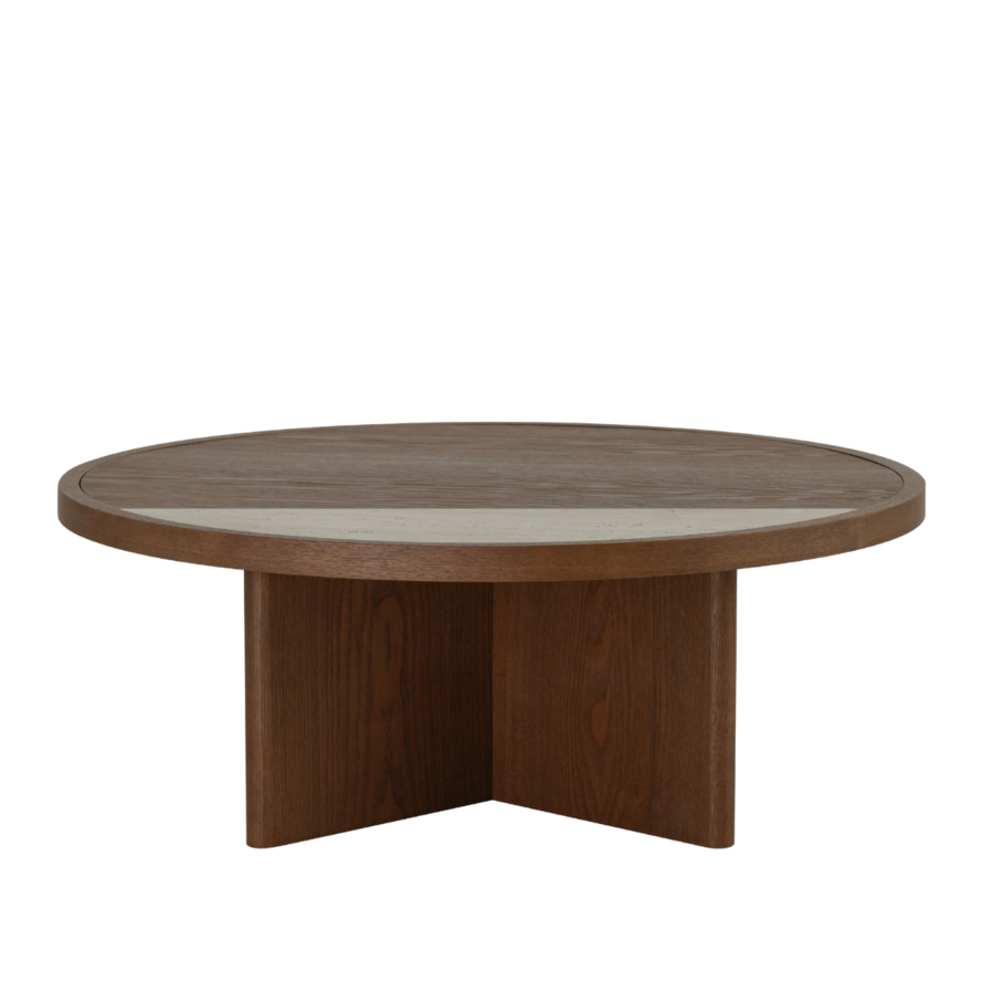 Salontafel Maeva rond rustiek eiken Ø80 cm