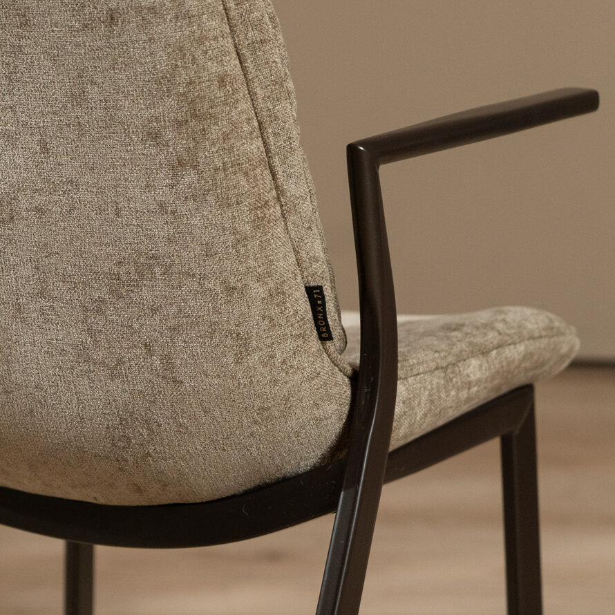 Velvet eetkamerstoel Trevi taupe