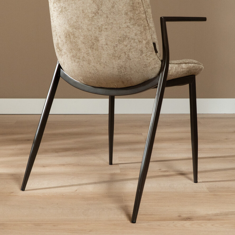 Velvet eetkamerstoel Trevi taupe