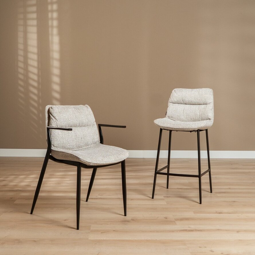 Eetkamerstoel Trevi gemêleerd off white/bruin