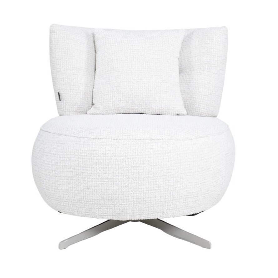 Fauteuil Fallon draaibaar gemêleerde stof beige