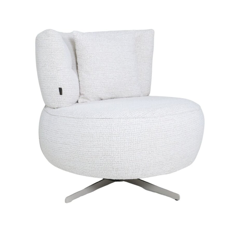 Fauteuil Fallon draaibaar gemêleerde stof beige