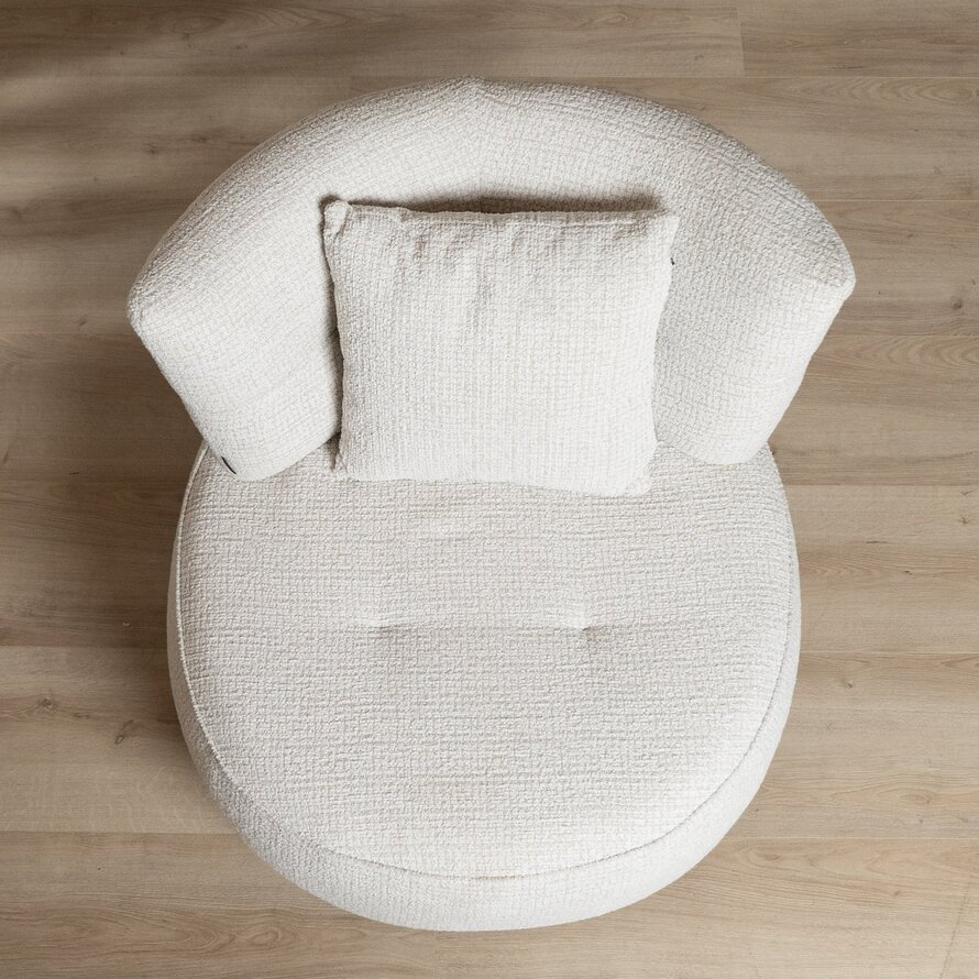Fauteuil Fallon draaibaar gemêleerde stof beige
