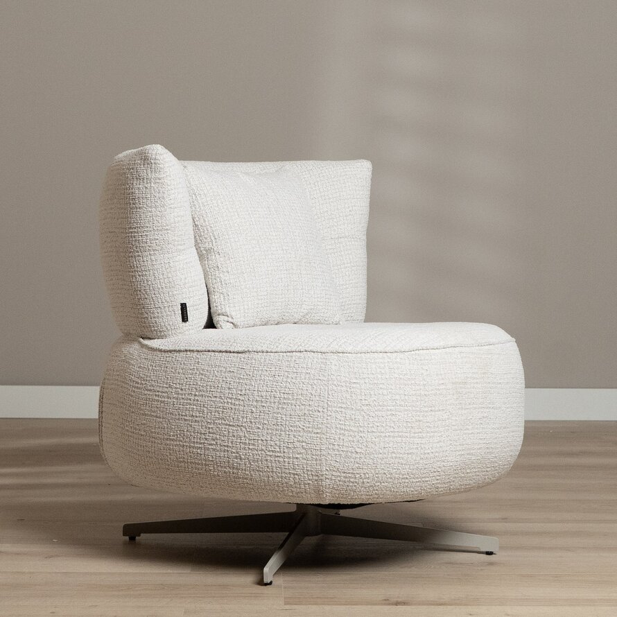 Fauteuil Fallon draaibaar gemêleerde stof beige