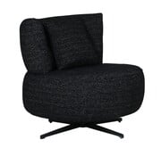 Bronx71 Fauteuil Fallon draaibaar gemêleerde stof zwart
