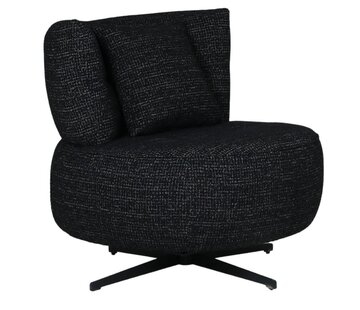 Bronx71 Fauteuil Fallon draaibaar gemêleerde stof zwart