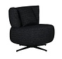 Fauteuil Fallon draaibaar gemêleerde stof zwart