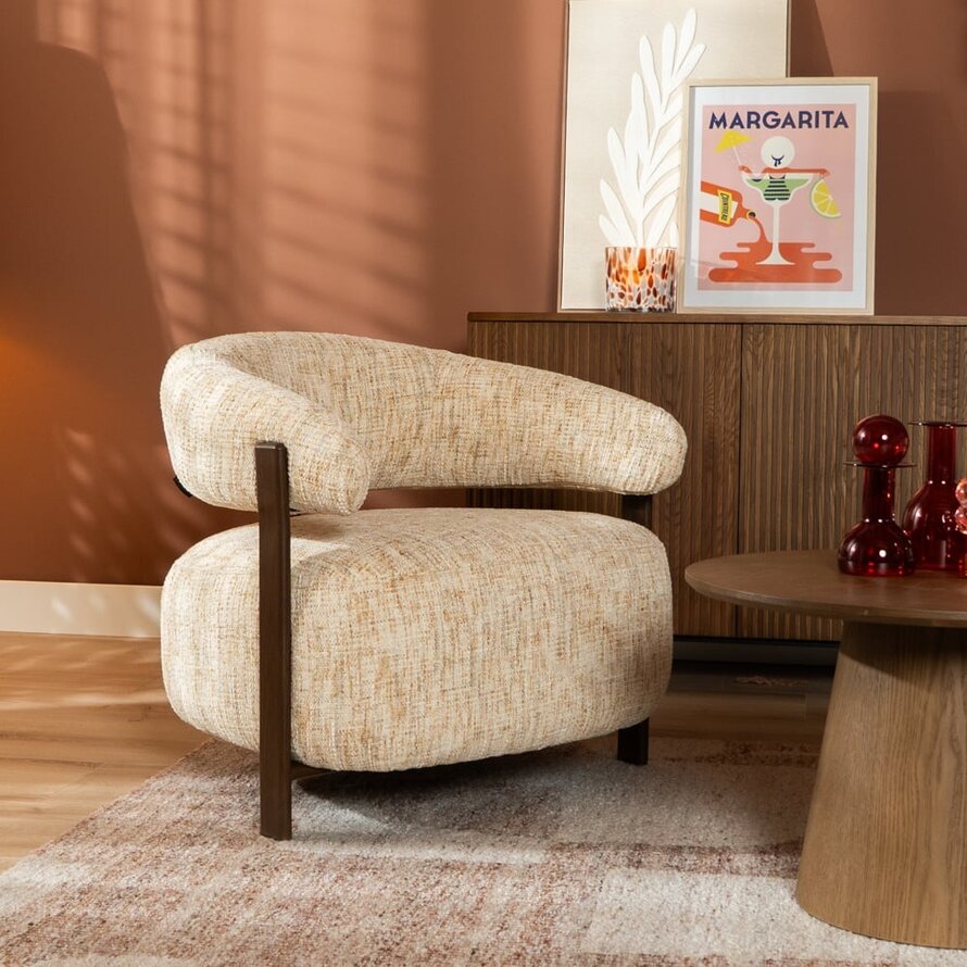 Fauteuil Grace chenille beige
