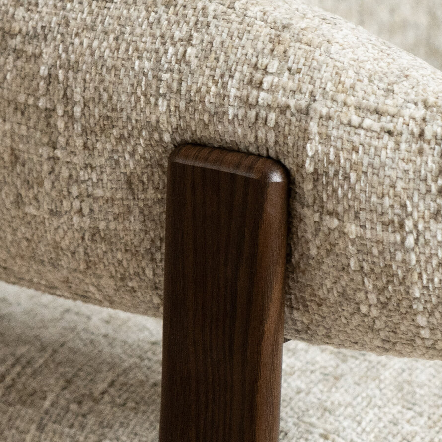 Fauteuil Grace chenille taupe