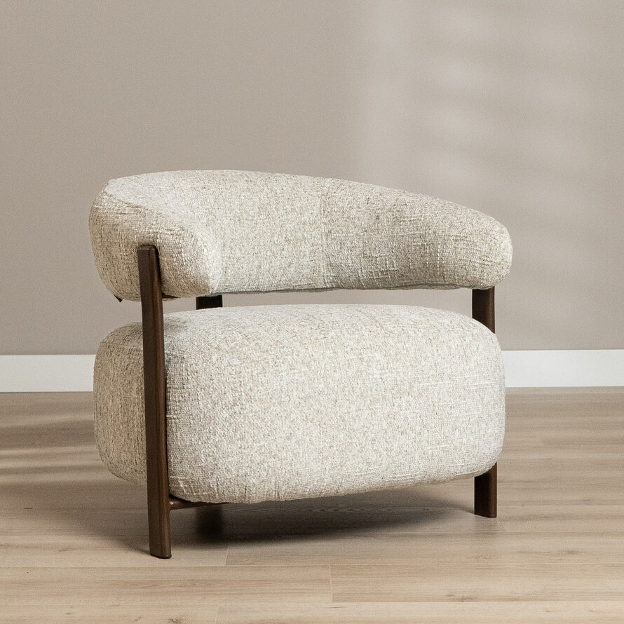 Fauteuil Grace chenille taupe
