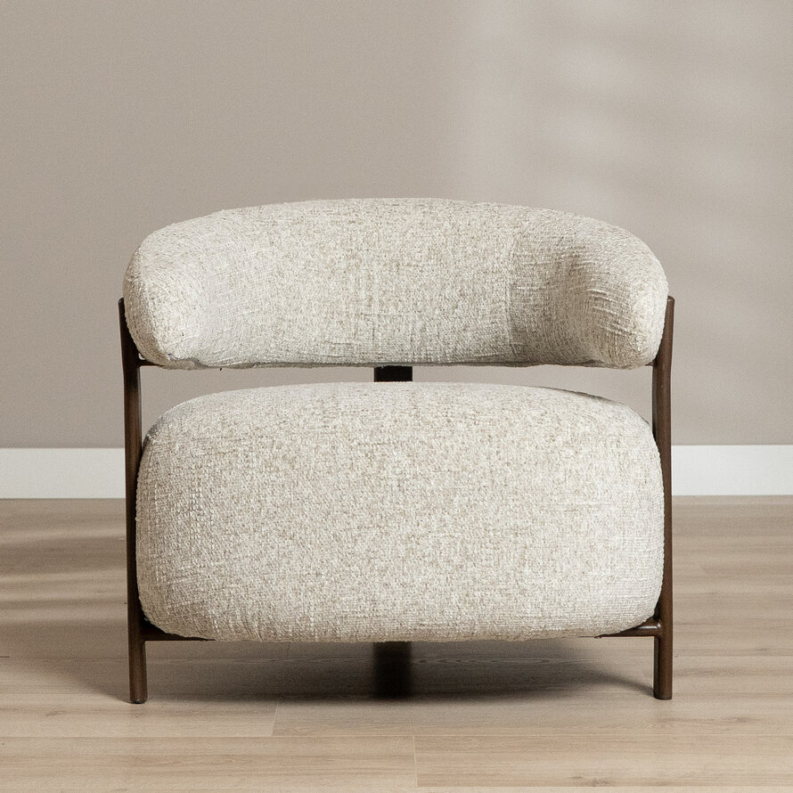 Fauteuil Grace chenille taupe