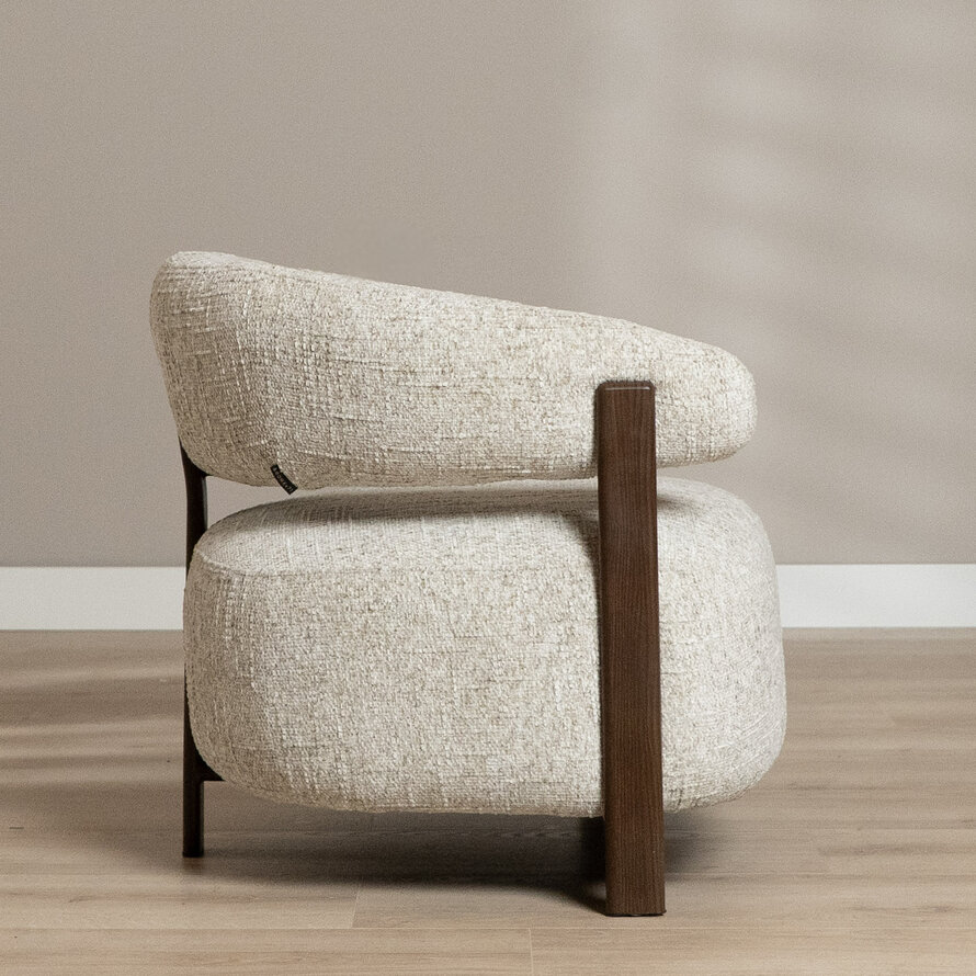 Fauteuil Grace chenille taupe