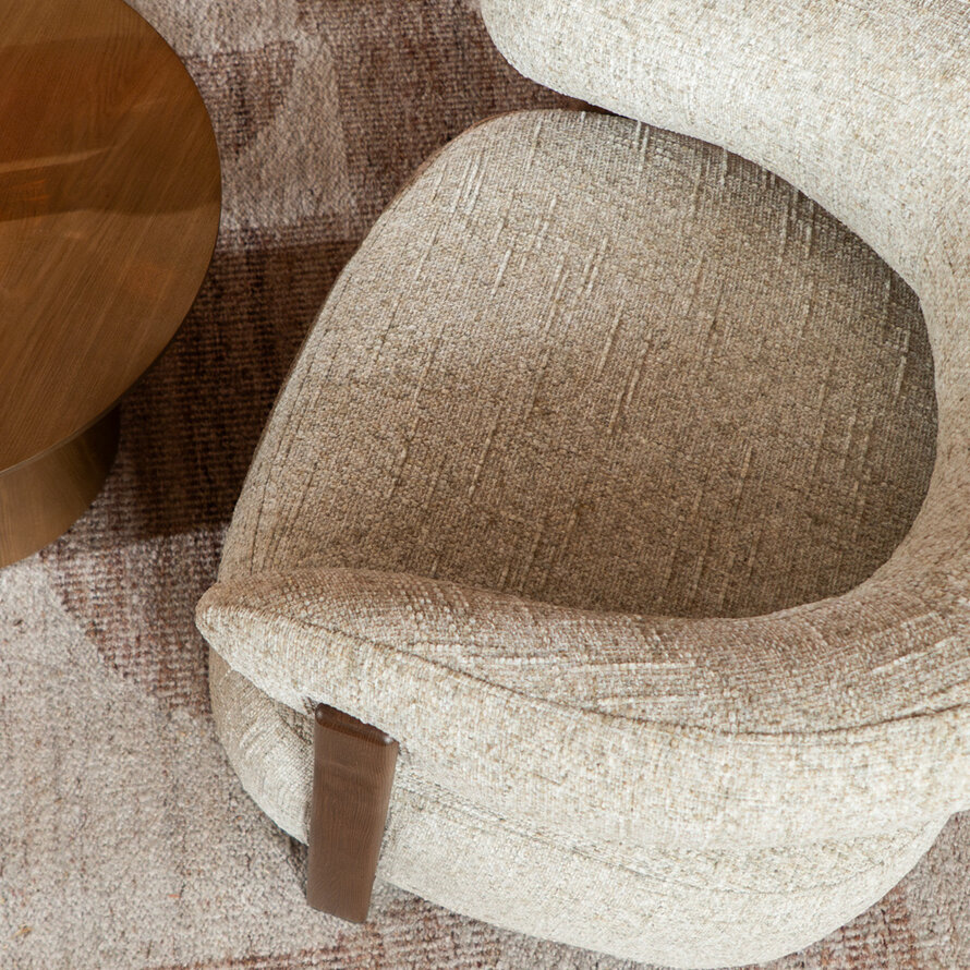 Fauteuil Grace chenille taupe