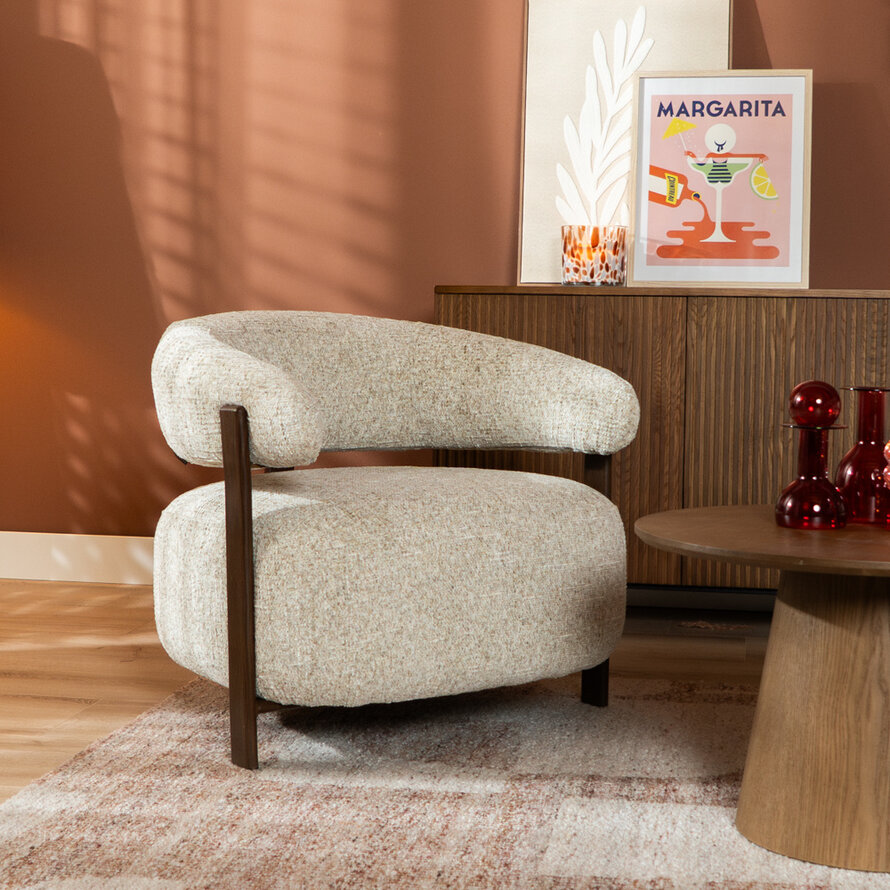 Fauteuil Grace chenille taupe