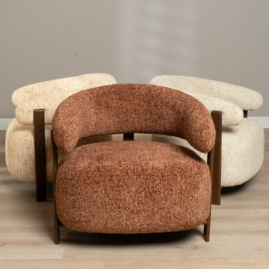 Fauteuil Grace chenille taupe