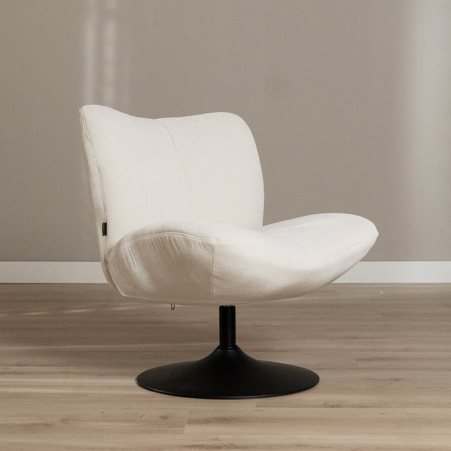 Fauteuil Lise draaibaar chenille off white