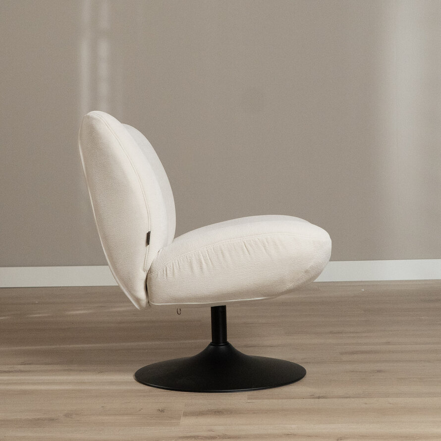 Fauteuil Lise draaibaar chenille off white