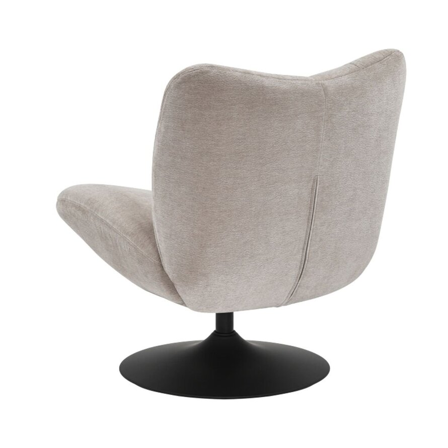 Fauteuil Lise draaibaar chenille taupe