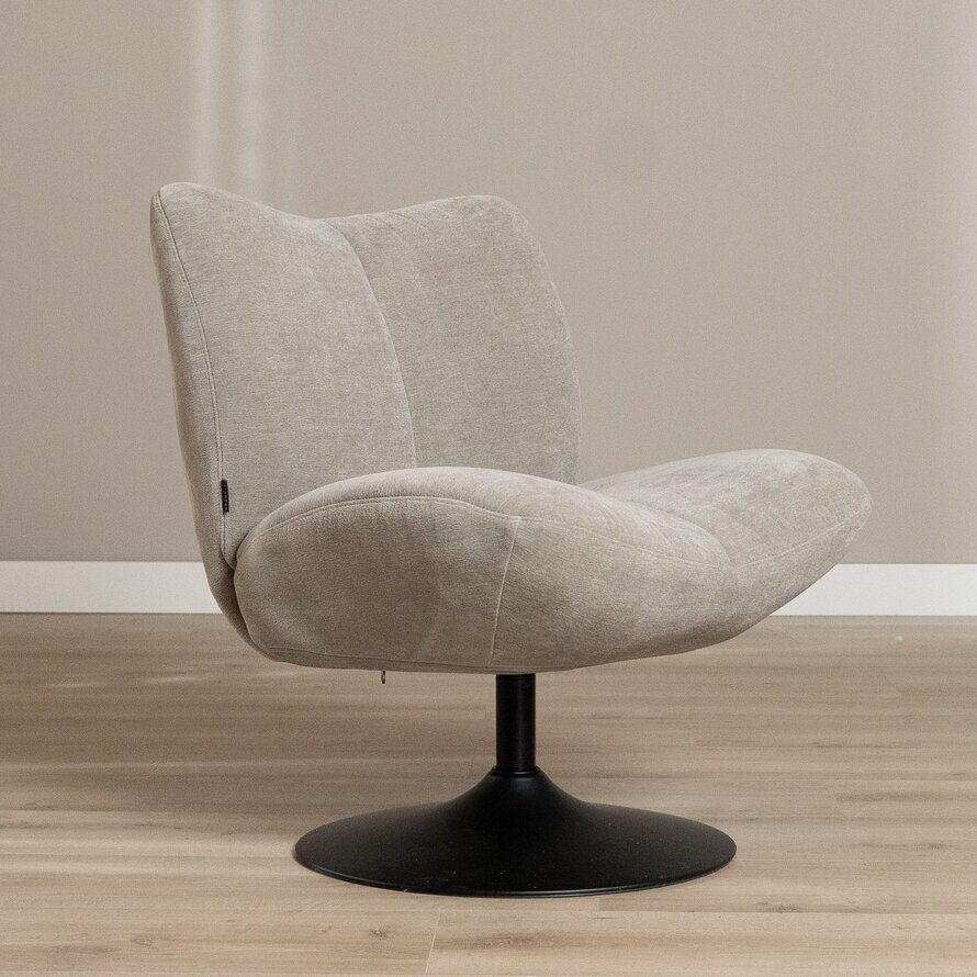 Fauteuil Lise draaibaar chenille taupe