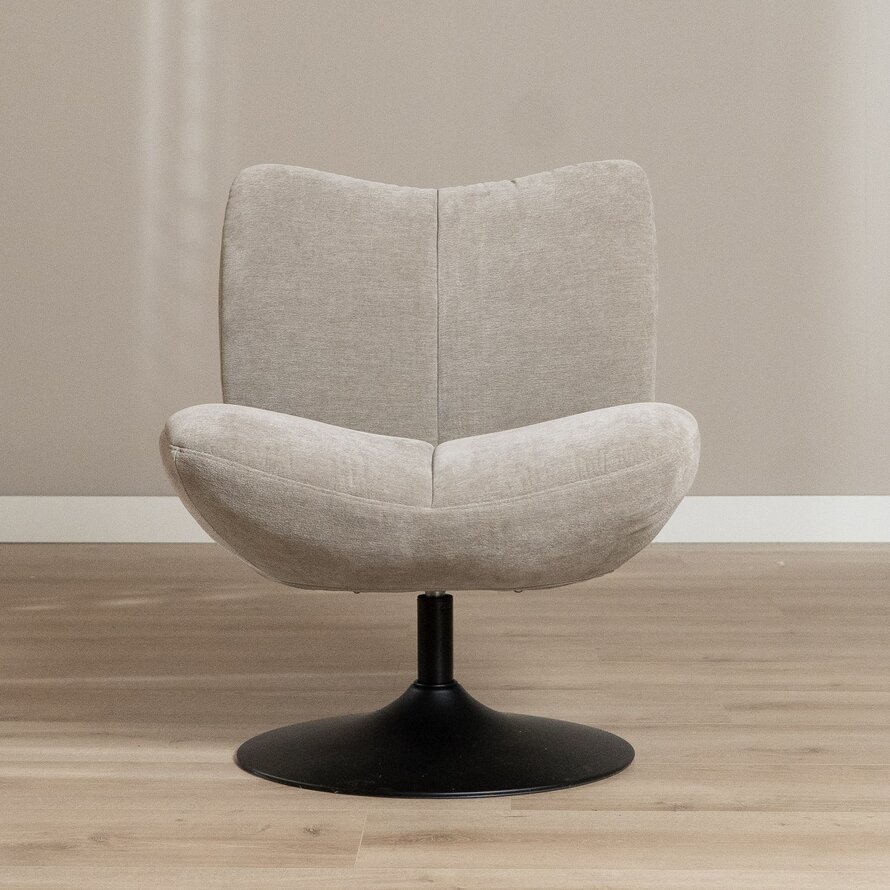 Fauteuil Lise draaibaar chenille taupe