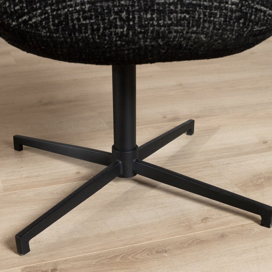 Draaibare stoel Coco polyester zwart