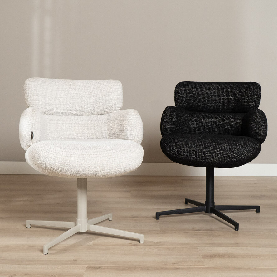 Draaibare stoel Coco polyester zwart