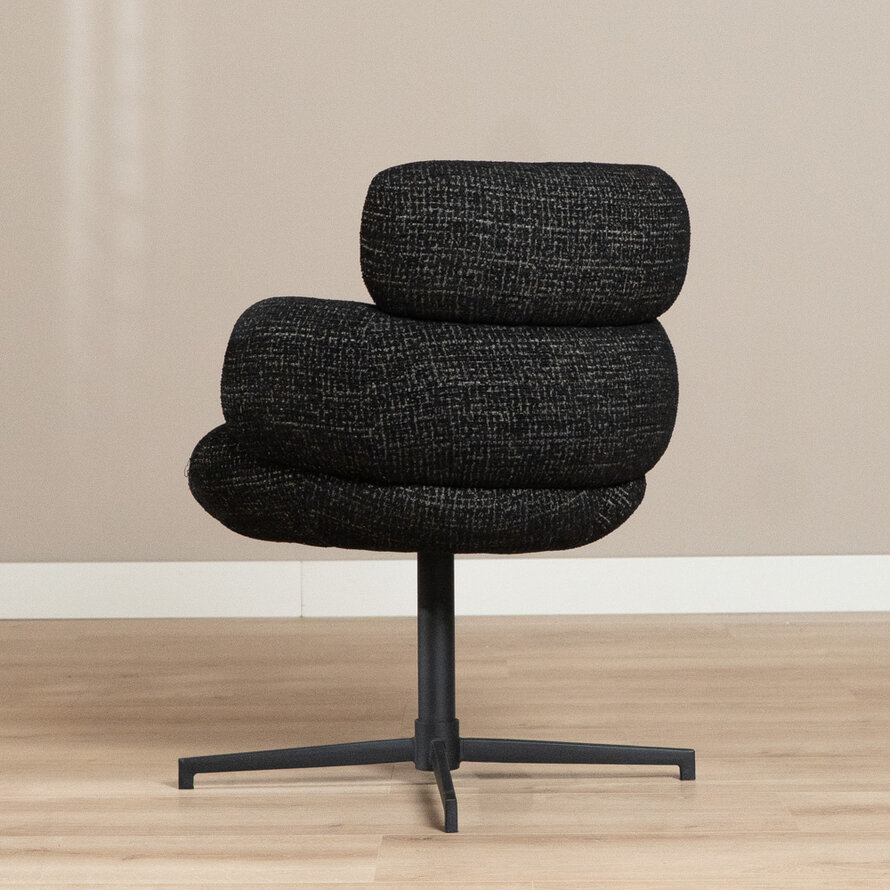 Draaibare stoel Coco polyester zwart