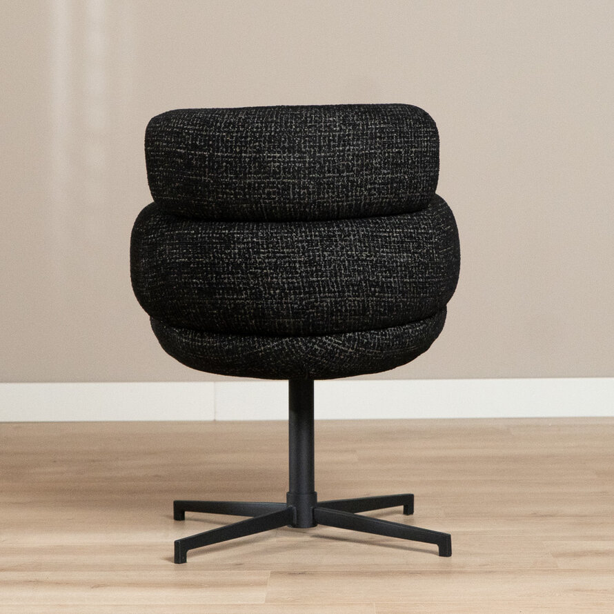 Draaibare stoel Coco polyester zwart