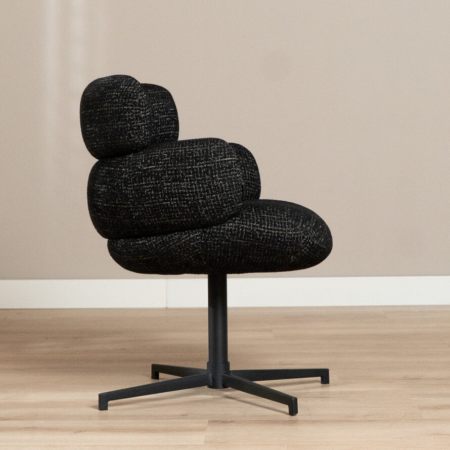 Draaibare stoel Coco polyester zwart