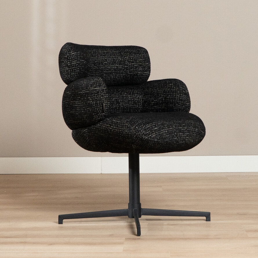 Draaibare stoel Coco polyester zwart