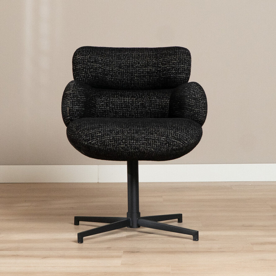Draaibare stoel Coco polyester zwart
