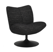 Bronx71 Fauteuil Moira draaibaar polyester zwart