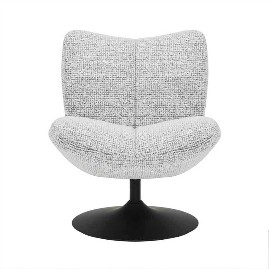 Fauteuil Moira draaibaar polyester off-white/ zwart