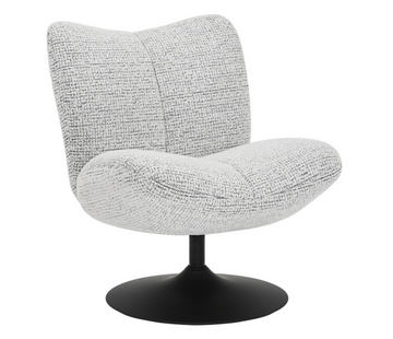 Bronx71 Fauteuil Moira draaibaar polyester off-white/ zwart