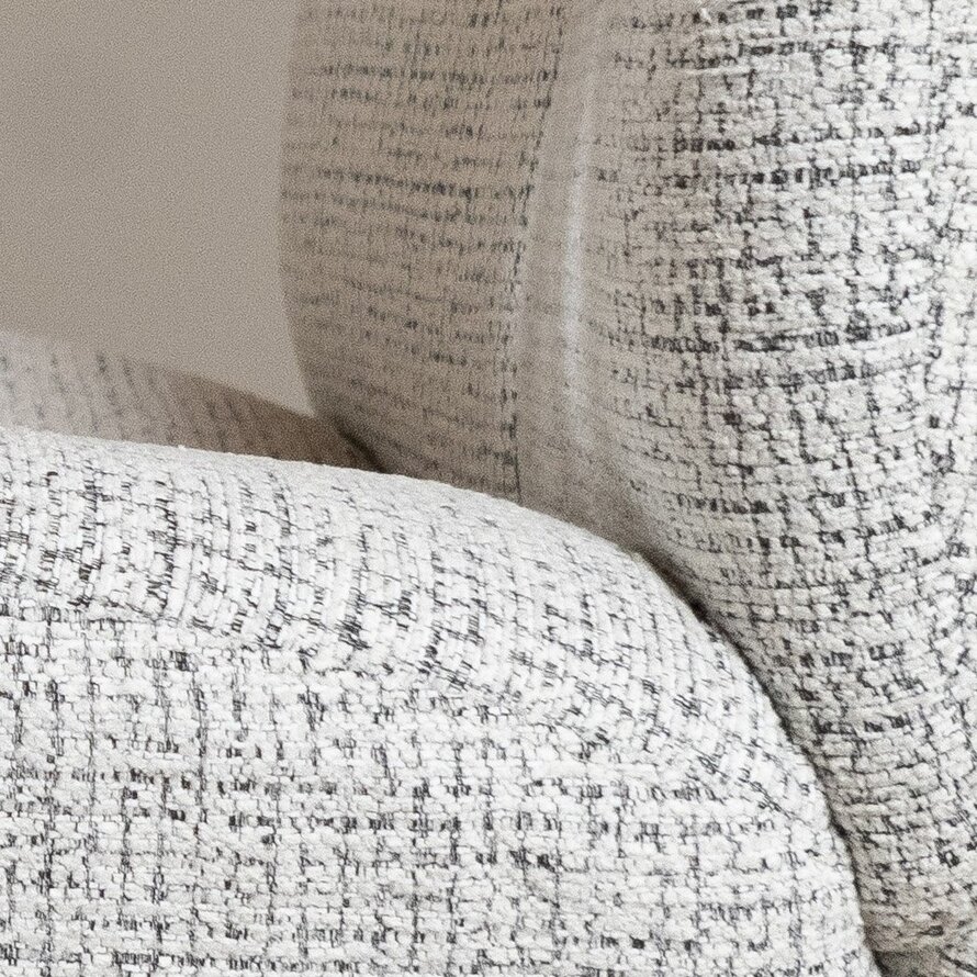 Fauteuil Moira draaibaar polyester off-white/ zwart