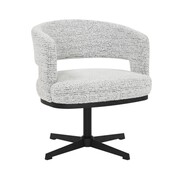 Bronx71 Fauteuil Gino draaibaar polyester off white/zwart