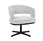 Fauteuil Gino draaibaar polyester off white/zwart