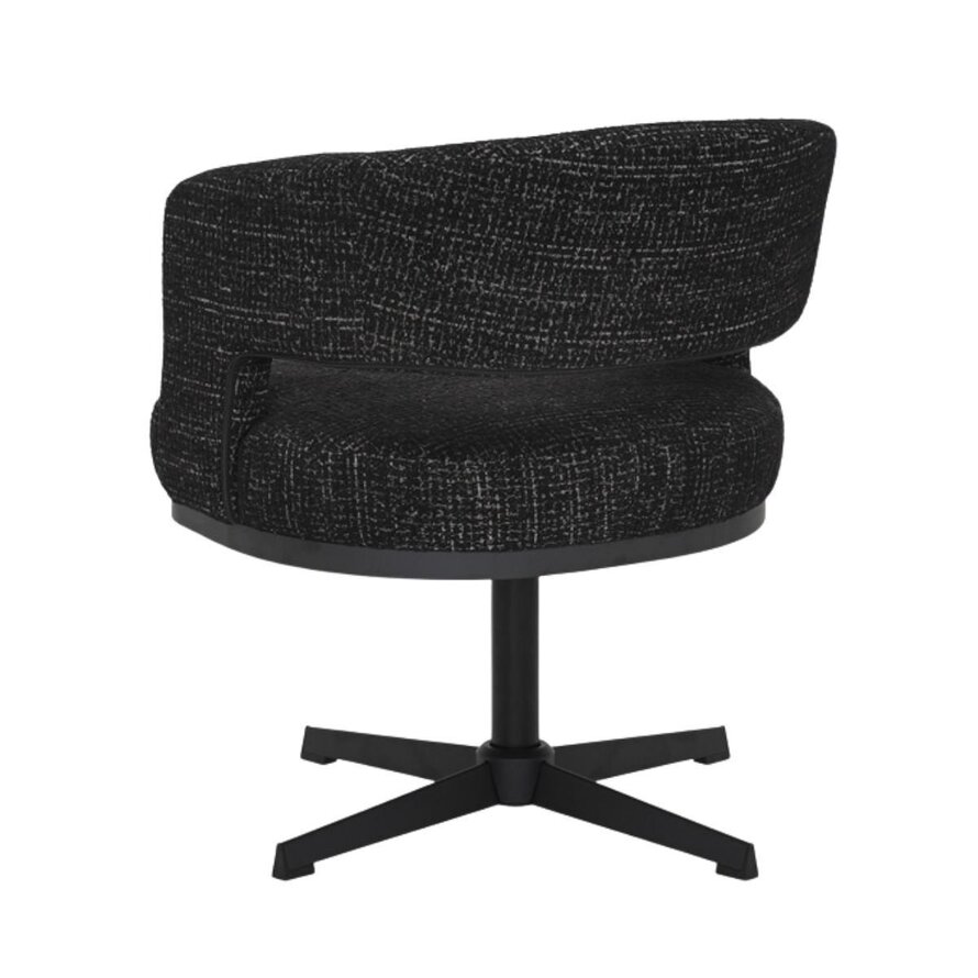 Fauteuil Gino draaibaar polyester zwart