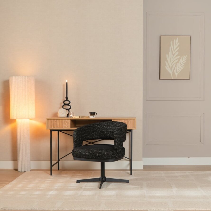 Fauteuil Gino draaibaar polyester zwart