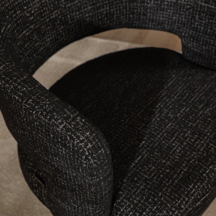 Fauteuil Gino draaibaar polyester zwart