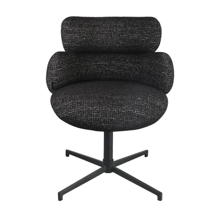 Draaibare stoel Coco polyester zwart
