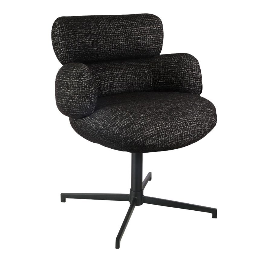 Draaibare stoel Coco polyester zwart