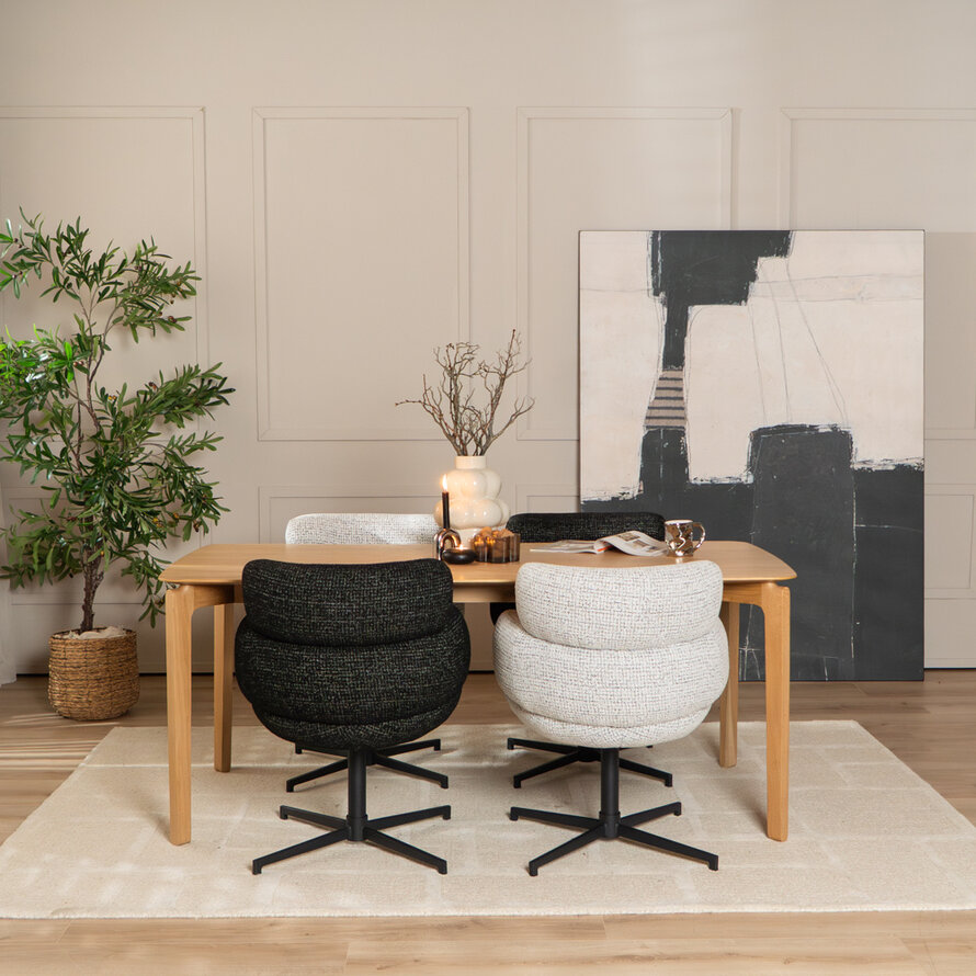 Draaibare stoel Coco polyester zwart