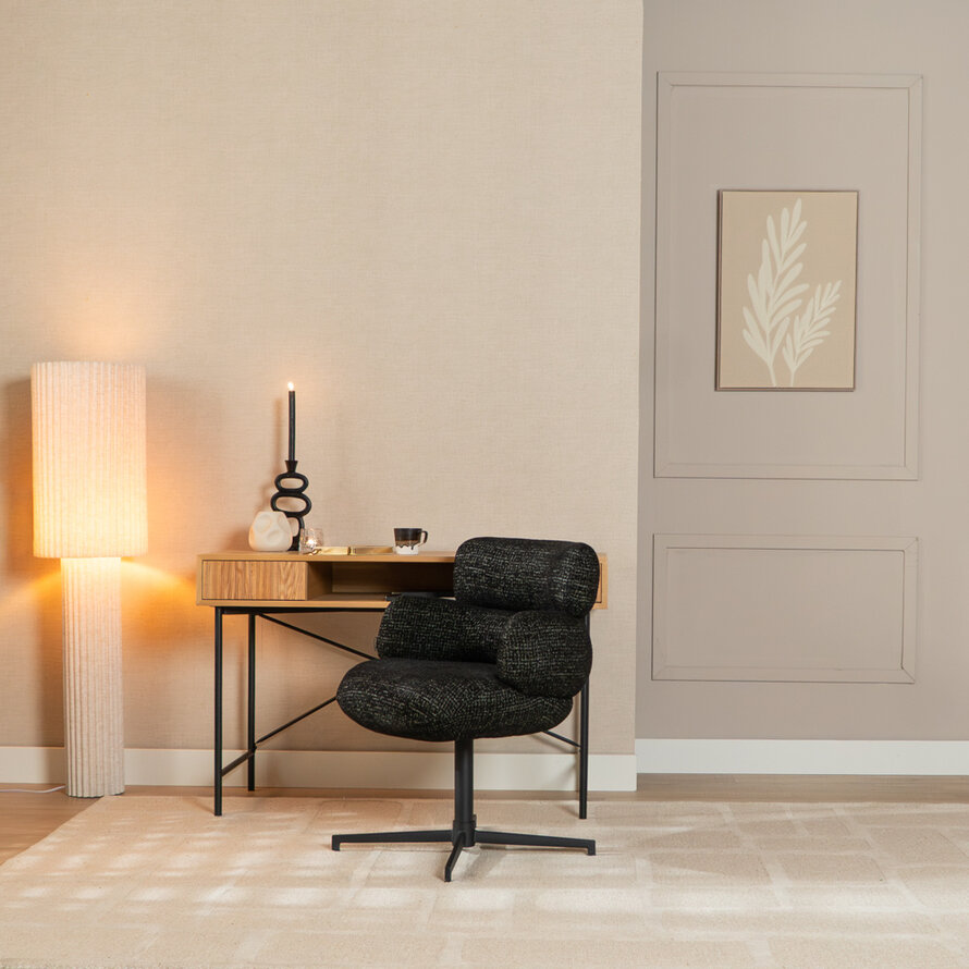 Draaibare stoel Coco polyester zwart