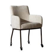 Bronx71 Stoel op wieltjes Finn polyester stof beige