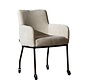 Stoel op wieltjes Finn polyester stof beige