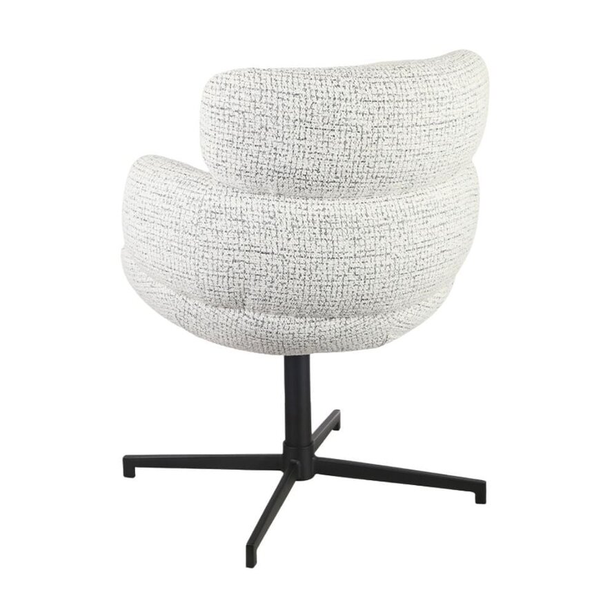 Draaibare stoel Coco polyester off white/zwart