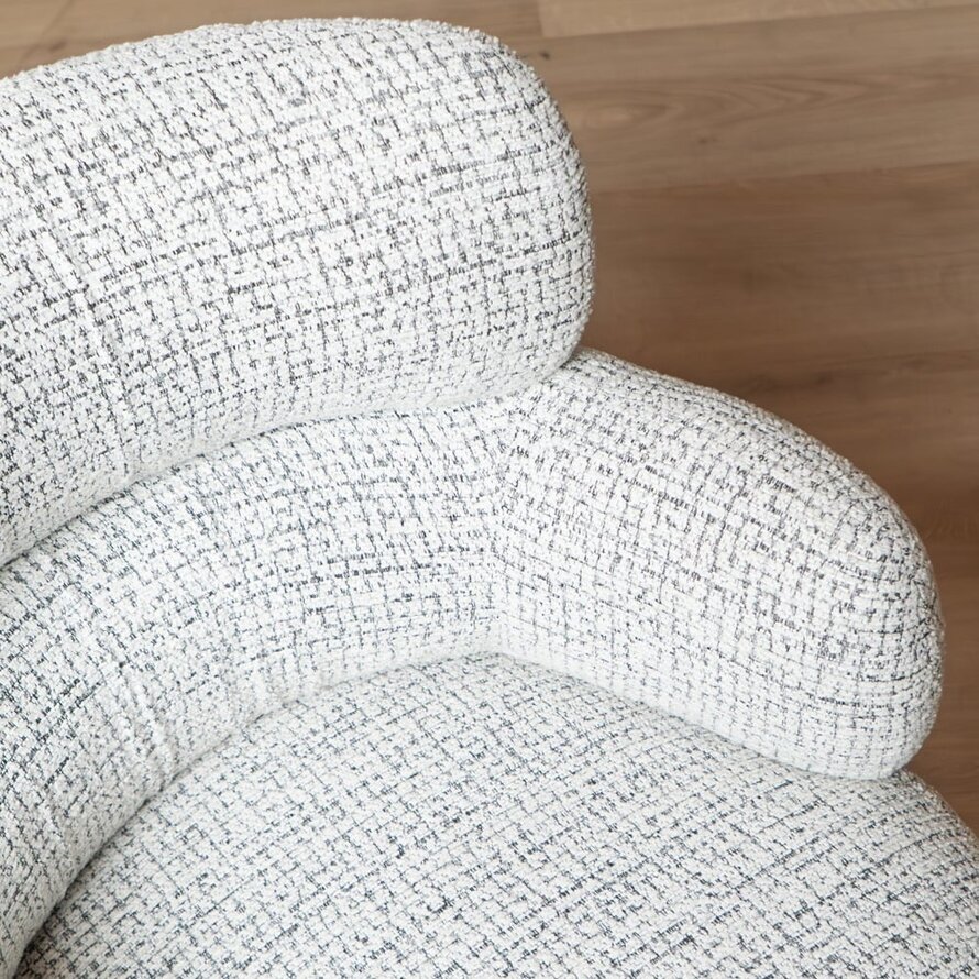 Draaibare stoel Coco polyester off white/zwart