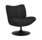 Fauteuil Moira draaibaar polyester zwart