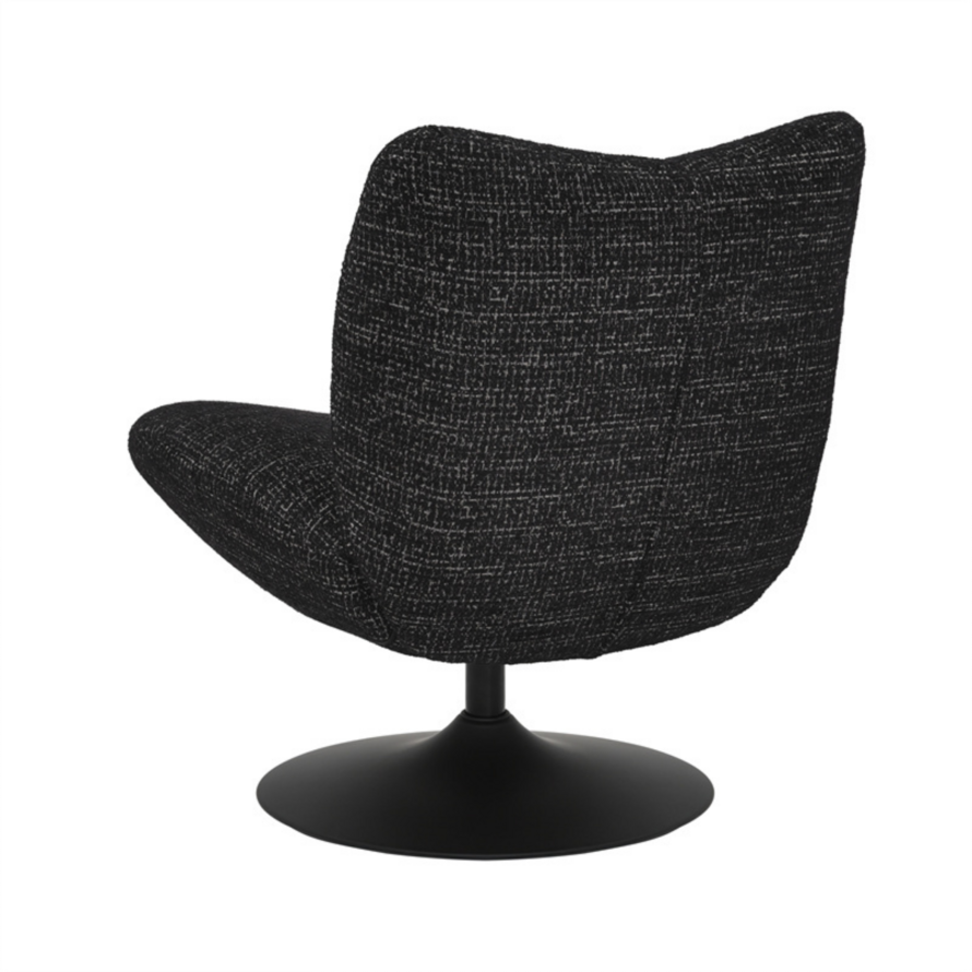 Fauteuil Moira draaibaar polyester zwart